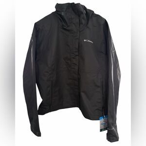 Columbia Women's Hikebound Short Rain Jacket Size XL NWT Black PTP 24”